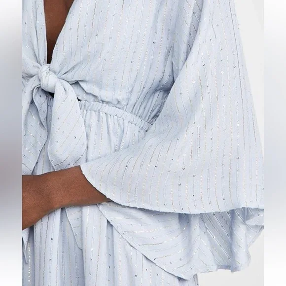 SUNDRESS Juliana Short Sleeve Blue Midi Dress XS / Small - Picture 2 of 9